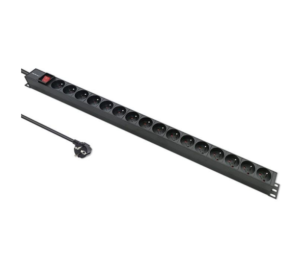 Qoltec Aluminiowa Listwa zasilająca PDU do RACK 16A 16xFR Pionowa - 1257509 - zdjęcie